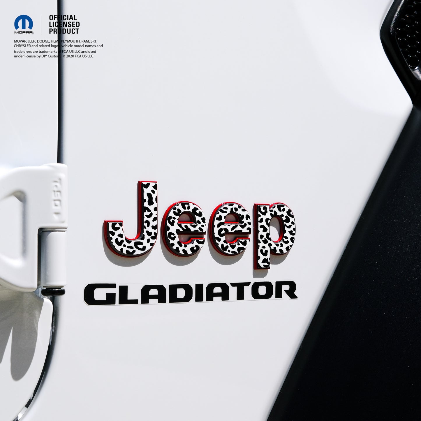 Leopard Print Black And White JLJT Gladiator Fender Left