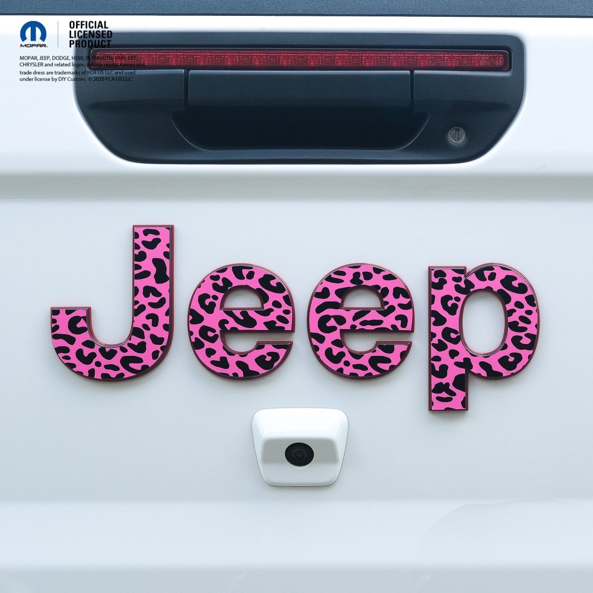 Jeep Emblem Overlay Decals - Pink and Black Leopard Print - Tiny Wrapz