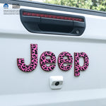 Jeep Emblem Overlay Decals -  Pink and Black Leopard Print