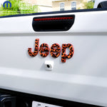 Jeep Emblem Overlay Decals - Leopard Print - Tiny Wrapz