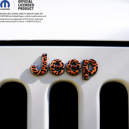 Jeep Emblem Overlay Decals - Leopard Print