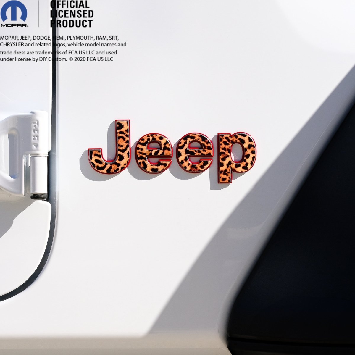Jeep Emblem Overlay Decals - Leopard Print - Tiny Wrapz