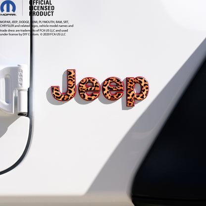 Jeep Emblem Overlay Decals - Leopard Print