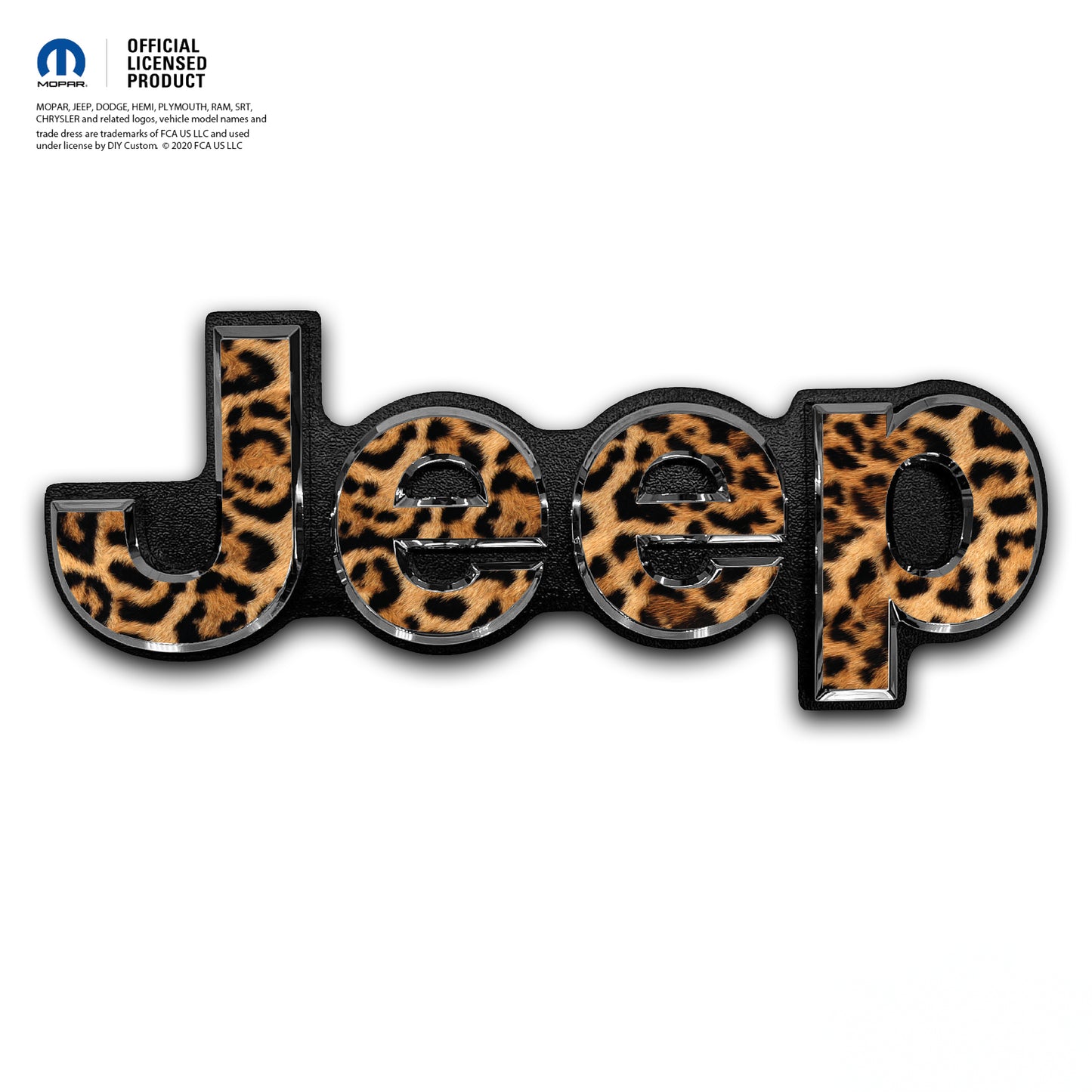 Jeep Emblem Overlay Decals - Leopard Print