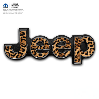 Jeep Emblem Overlay Decals - Leopard Print