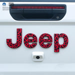 Jeep Emblem Overlay Decals - Red and Black Leopard Print - Tiny Wrapz