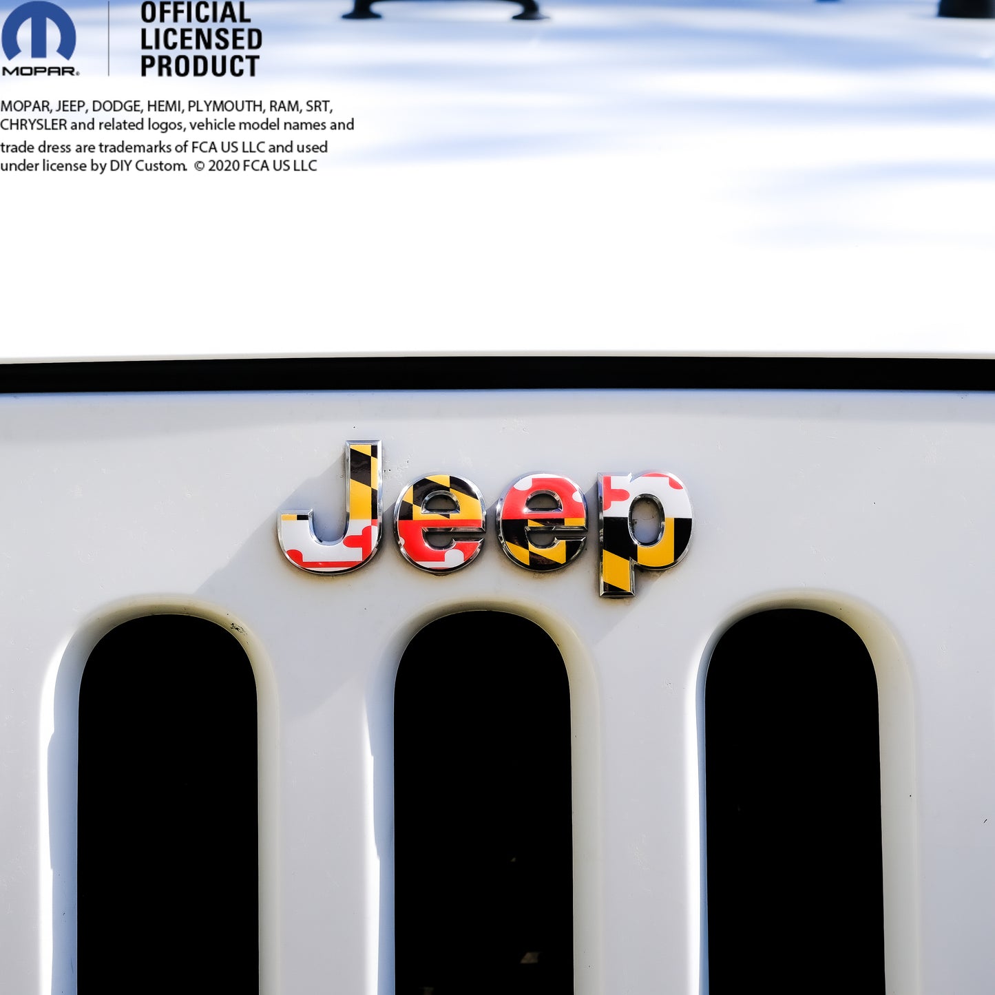 Jeep Emblem Overlay Decals - Maryland Flag