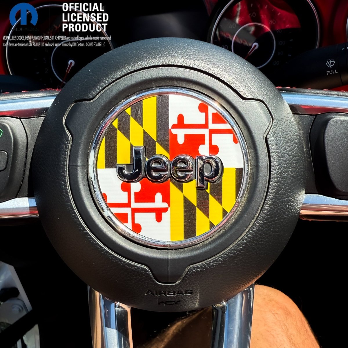 Jeep Wrangler JK Steering Wheel Circle Maryland Flag Vinyl Decal Sticker 2007-2017 - Tiny Wrapz