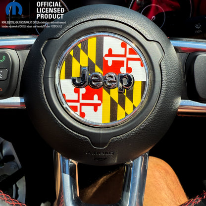 Jeep Wrangler JL Gladiator Steering Wheel Circle Maryland Flag Vinyl Decal Sticker