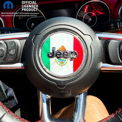 Jeep Wrangler JL Gladiator Steering Wheel Circle Mexican Flag Vinyl Decal Sticker