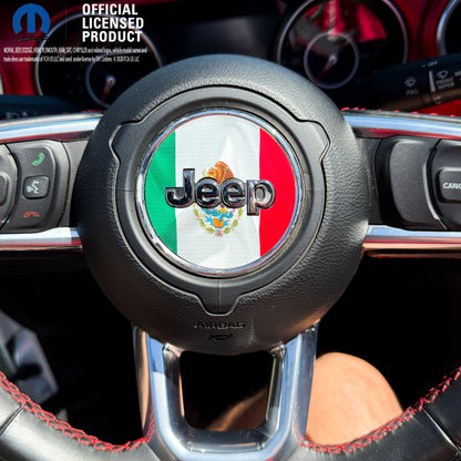 Jeep Wrangler JL Gladiator Steering Wheel Circle Mexican Flag Vinyl Decal Sticker