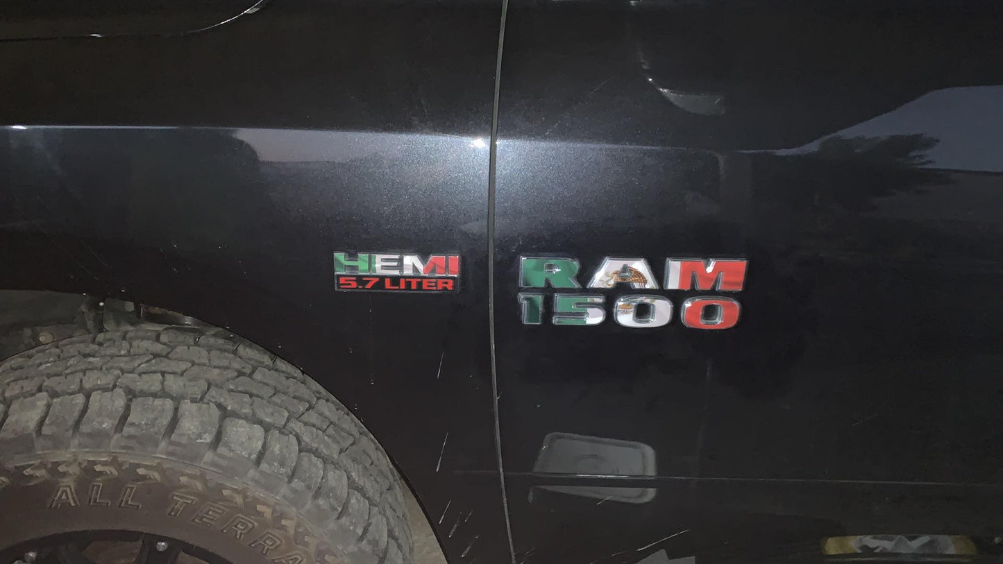 RAM Classic 1500-3500 Door Emblem Decals MEXICAN FLAG Fits Fits 2009-2023