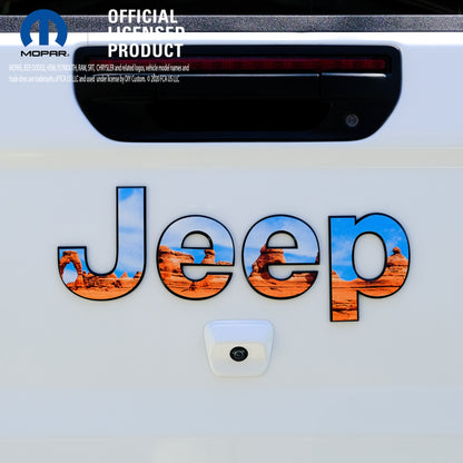 Jeep Emblem Overlay Decals - Moab Landscape