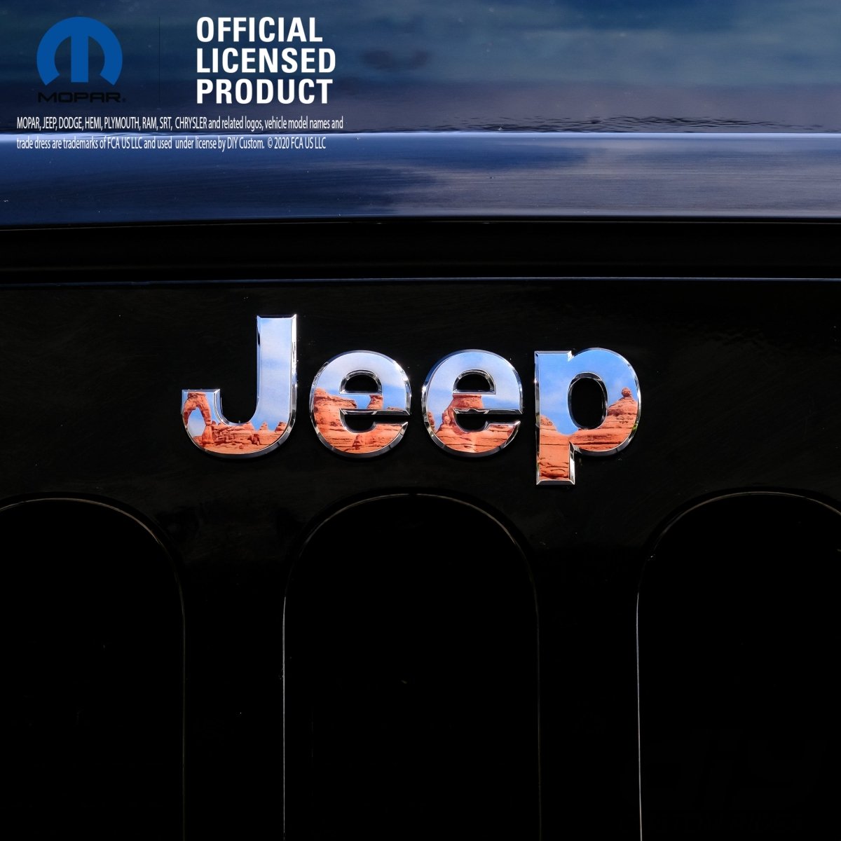 Jeep Emblem Overlay Decals - Moab Landscape - Tiny Wrapz