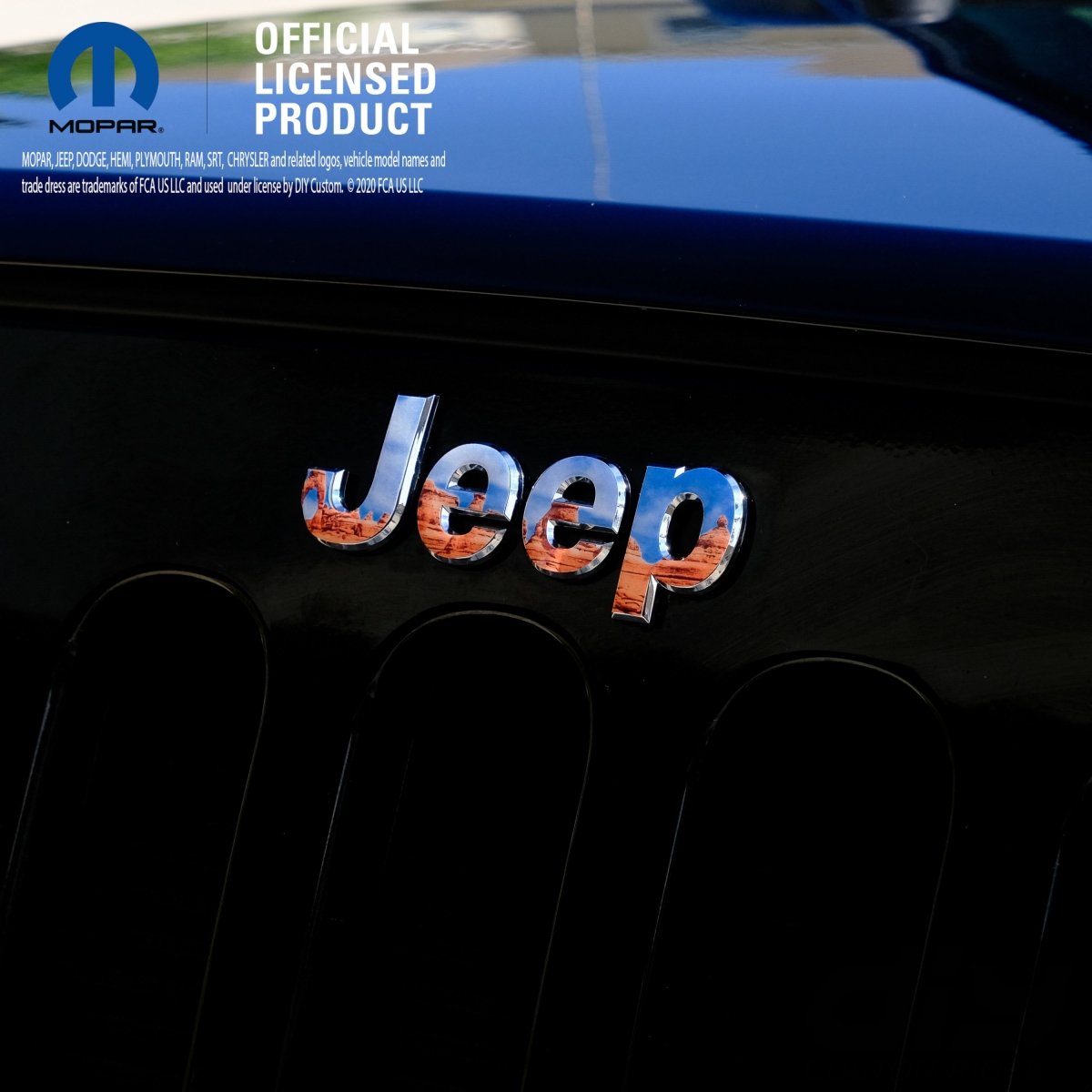 Jeep Emblem Overlay Decals - Moab Landscape - Tiny Wrapz