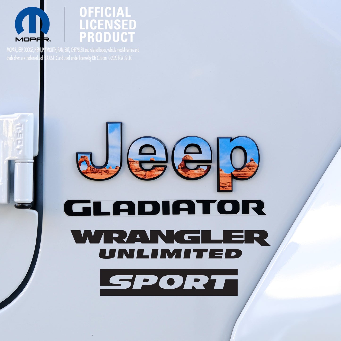 Jeep Emblem Overlay Decals - Moab Landscape