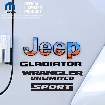 Jeep Emblem Overlay Decals - Moab Landscape