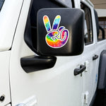 Tie Dye Peace Wave Left & Right Mirrors Vinyl Decals Fits All Jeeps