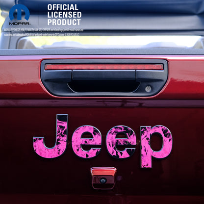 Jeep Emblem Overlay Decals - Pink Flames