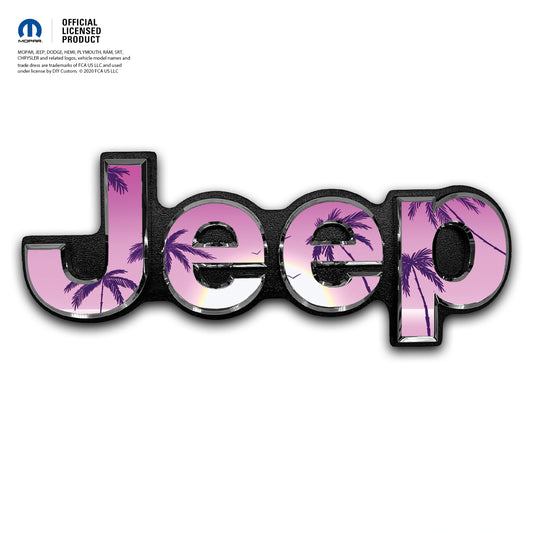 Jeep Emblem Overlay Decals - Pink Sunrise