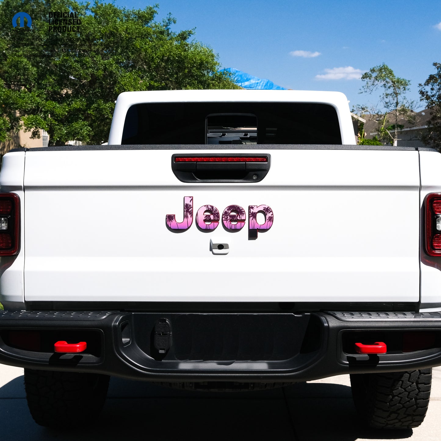 Jeep Emblem Overlay Decals - Pink Sunset