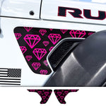 Jeep Fender Vent Decals Pair "Pink Diamonds" Fits 2018-2026 Wrangler JL & Gladiator - Tiny Wrapz