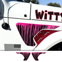 Jeep Fender Vent Decals Pair "Dripping Pink" Fits 2018-2026 Wrangler JL & Gladiator - Tiny Wrapz