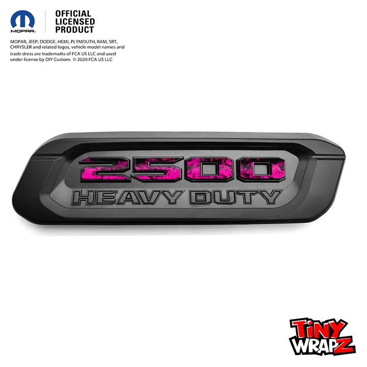 RAM 2500 Hood Emblem Overlay Decals L&R PINK FIRE FLAMES Fits 2019-2027 RAM Trucks