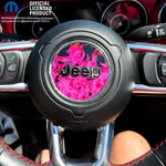 Jeep Wrangler JL Gladiator Steering Wheel Circle Pink Flames Vinyl Decal Sticker - Tiny Wrapz