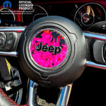 Jeep Wrangler JL Gladiator Steering Wheel Circle Pink Flames Vinyl Decal Sticker - Tiny Wrapz