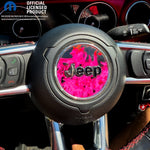 Jeep Wrangler JL Gladiator Steering Wheel Circle Pink Flames Vinyl Decal Sticker - Tiny Wrapz