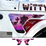 Jeep Fender Vent Holographic "Pink Sunset" Decals Fits 2018-2026 Wrangler JL & Gladiator - Tiny Wrapz