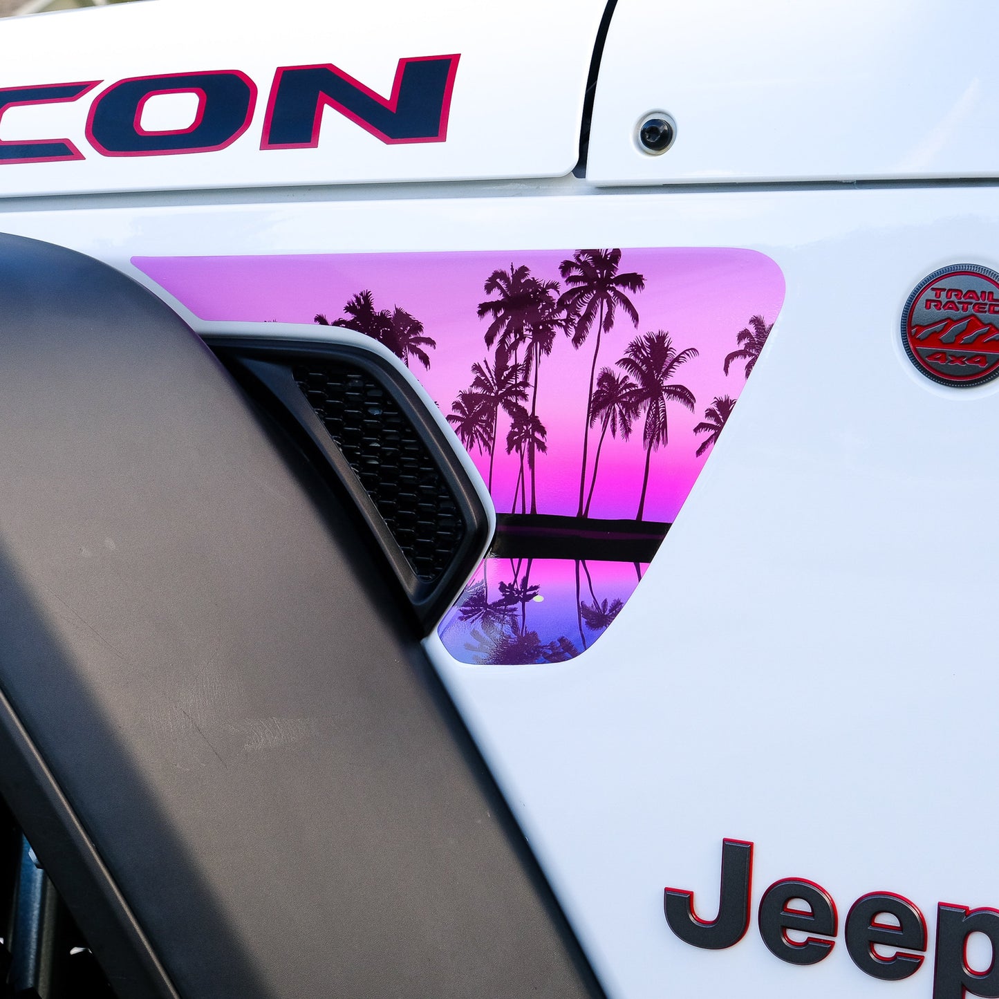 Jeep Fender Vent Vinyl "Pink Sunset" Decals Fits 2018-2025 Wrangler JL & Gladiator