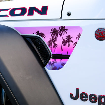 Jeep Fender Vent Vinyl "Pink Sunset" Decals Fits 2018-2025 Wrangler JL & Gladiator
