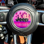 Jeep Wrangler JK Steering Wheel Circle Pink Sunset Vinyl Decal Sticker 2007-2017 - Tiny Wrapz
