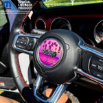 Jeep Wrangler JK Steering Wheel Circle Pink Sunset Vinyl Decal Sticker 2007-2017 - Tiny Wrapz