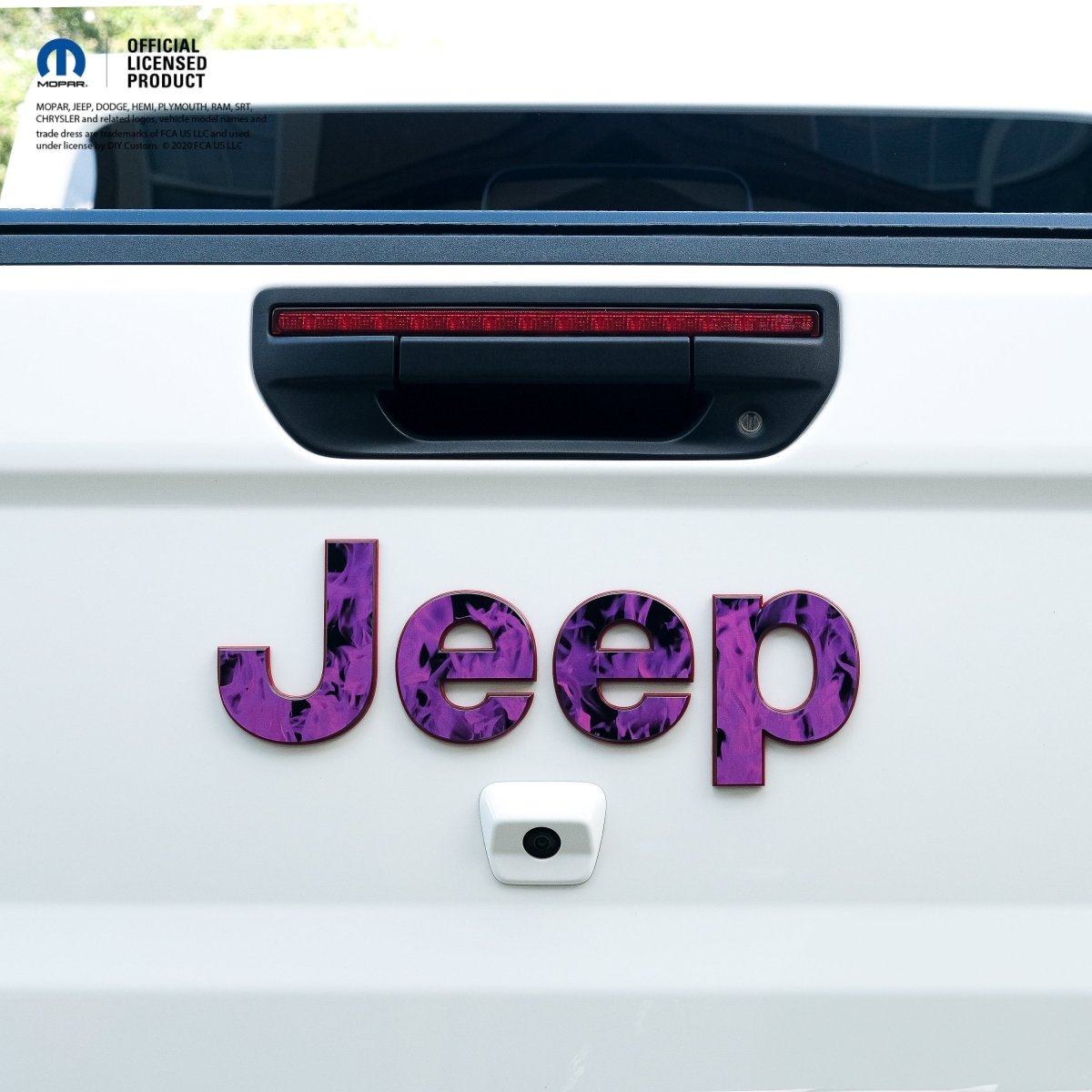 Jeep Emblem Overlay Decals - Purple Flames - Tiny Wrapz
