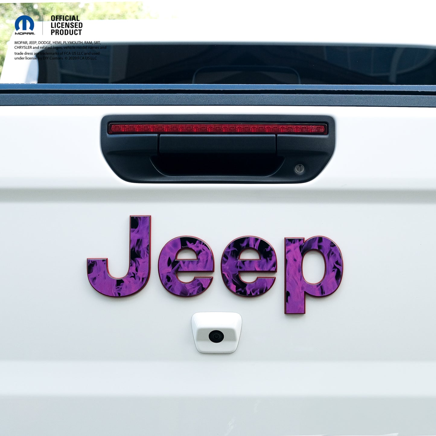 Jeep Emblem Overlay Decals - Purple Flames