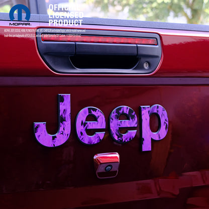 Jeep Emblem Overlay Decals - Purple Flames