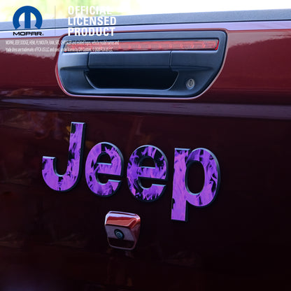 Jeep Emblem Overlay Decals - Purple Flames