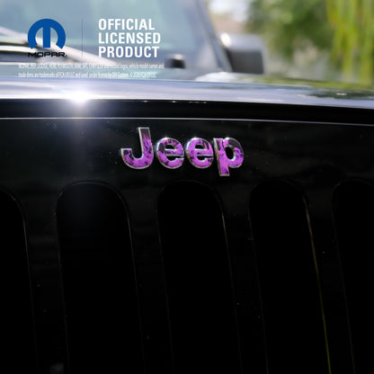 Jeep Emblem Overlay Decals - Purple Flames