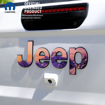 Jeep Emblem Overlay Decals - Purple Mountains