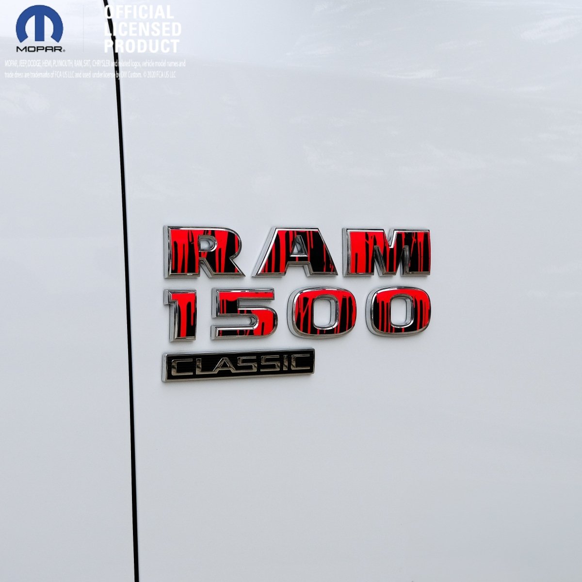 RAM Classic 1500-3500 Door Emblem Decals DRIPPING RED Fits 2009-2024 - Tiny Wrapz