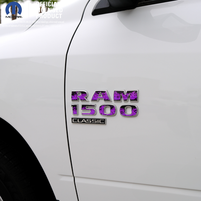 RAM Classic 1500-3500 Door Emblem Decals PURPLE FLAMES Fits 2009-2024