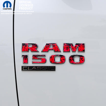 RAM Classic 1500-3500 Door Emblem Decals RED FLAMES Fits 2009-2024