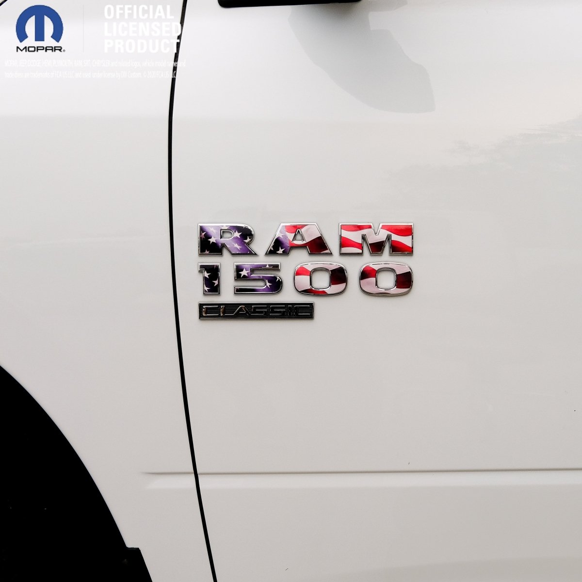 RAM Classic 1500-3500 Door Emblem Decals WAVING AMERICAN FLAG Fits 2009-2024 - Tiny Wrapz