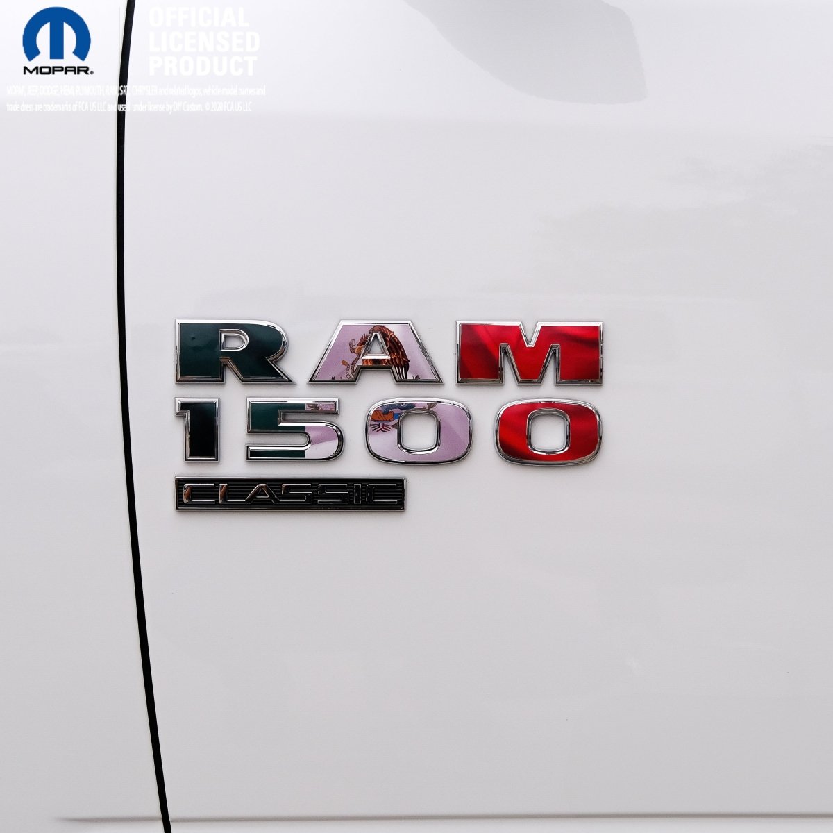RAM Classic 1500-3500 Door Emblem Decals MEXICAN FLAG Fits Fits 2009-2024 - Tiny Wrapz
