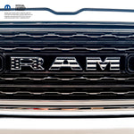 RAM Grill Emblem Overlay Decals BLACK & WHITE AMERICAN FLAG Fits 2009-2026 1500-5500 - Tiny Wrapz