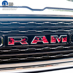 RAM Grill Emblem Overlay Decals RED FIRE FLAMES Fits 2009-2026 1500-5500 - Tiny Wrapz