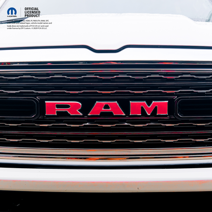 RAM Grill Emblem Overlay Decals Solid Gloss Red Fits 2009-2026 1500-5500
